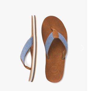 Peter Millar Hari Mari NWT blue cognac flip flops